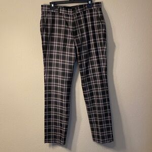 Elegant Woman’s Checkered Trousers - Black and Brown